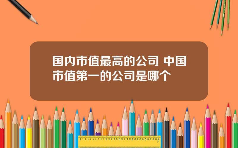 国内市值最高的公司 中国市值第一的公司是哪个